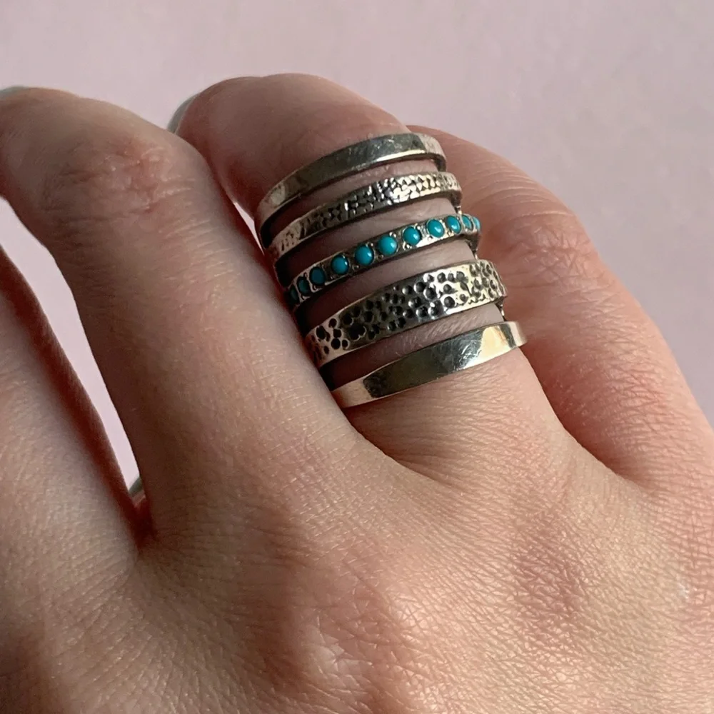 Pamela Love turquoise and silver Cage Ring - Picture 1 of 5